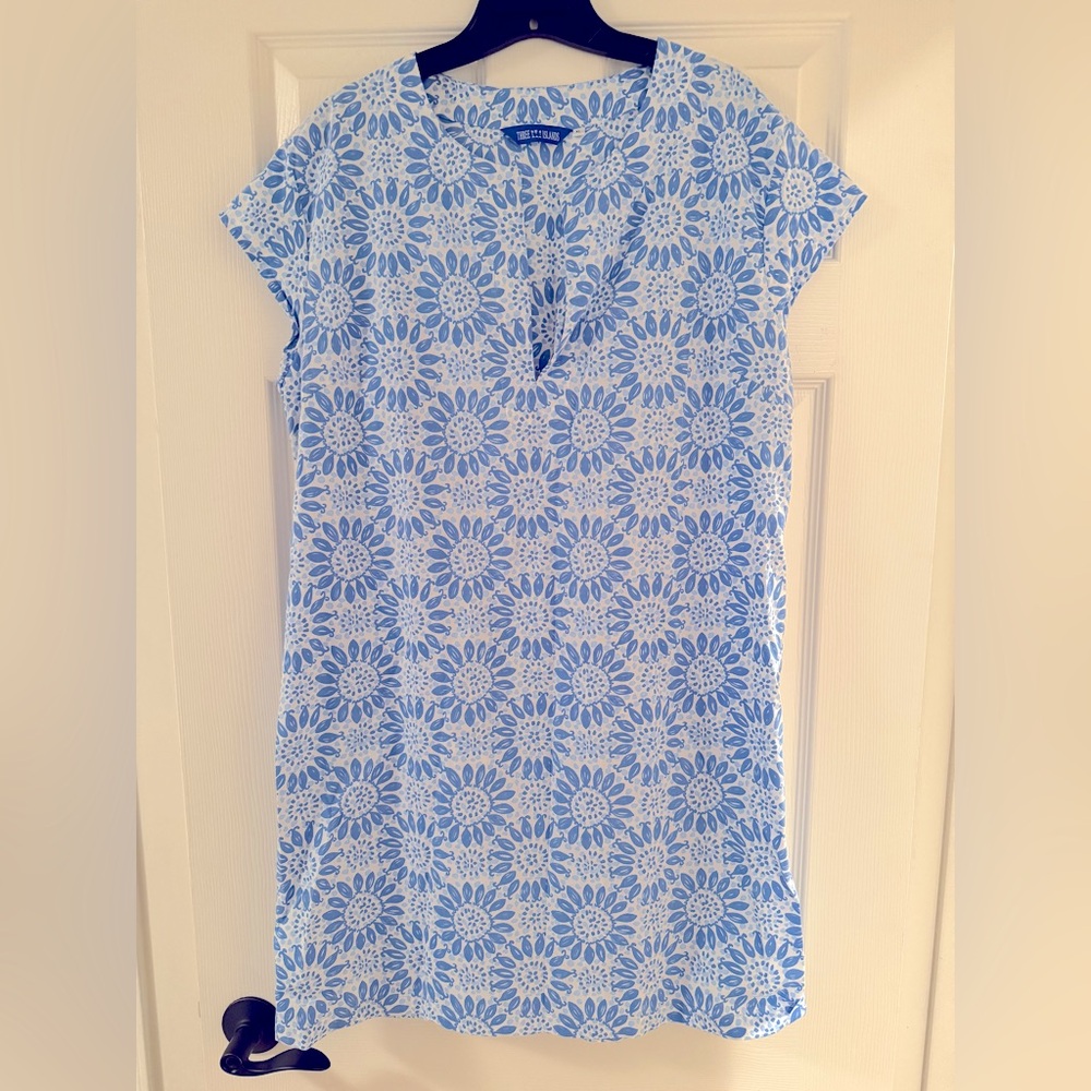 Blue Floral Patterned Dress
